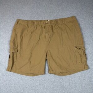 Joe Marlin Mens 4X Cargo Shorts Khaki Cotton Elastic Waist Utility Outdoor